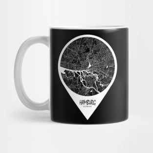 Hamburg, Germany City Map - Travel Pin Mug